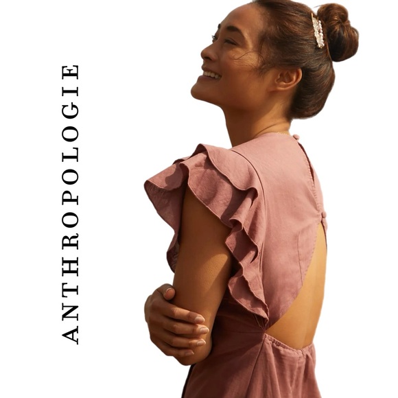 Anthropologie Charlie Holiday Ruffled Cover-Up Midi Dress - Picture 1 of 9